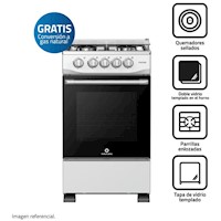 Cocina Indurama 4 Quemadores 85CM Fontana Gris